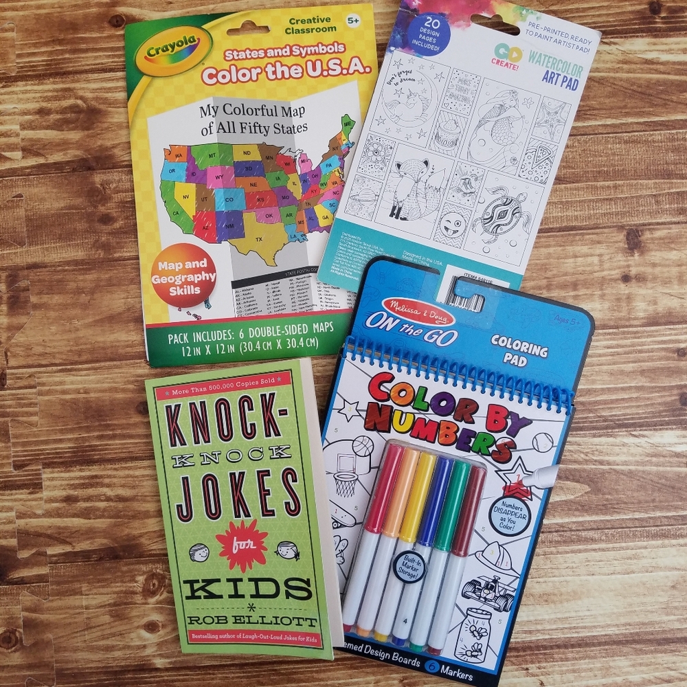 Kids Activity Coloring & Joke Book Bundle - Joke Book Melissa Doug USA Painting